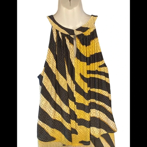 NWT Chico’s Dress Golden Zebra Bib Maxi Dress - Picture 6 of 10